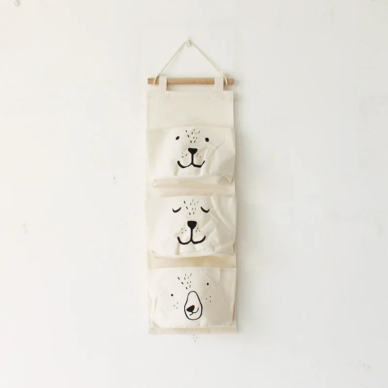 Hanging Wall Storage Organizer – Linen Bags for Home & Kids Room
